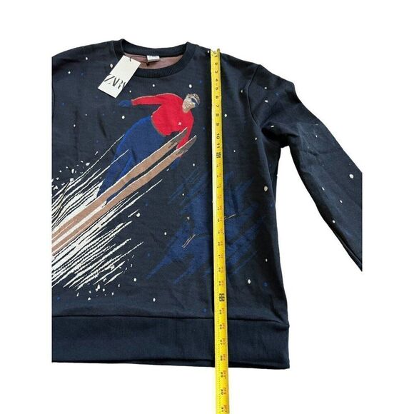 Zara Mens Ski Sweater XL Knit Navy Blue Polka Dot Streetwear 4087/401 NWT - Picture 12 of 12